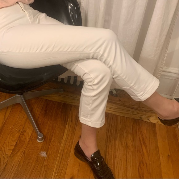 J. Crew White Billie Demi Boot Crop Jeans Kick-flare Denim Pants Size 27 EUC - Picture 15 of 16